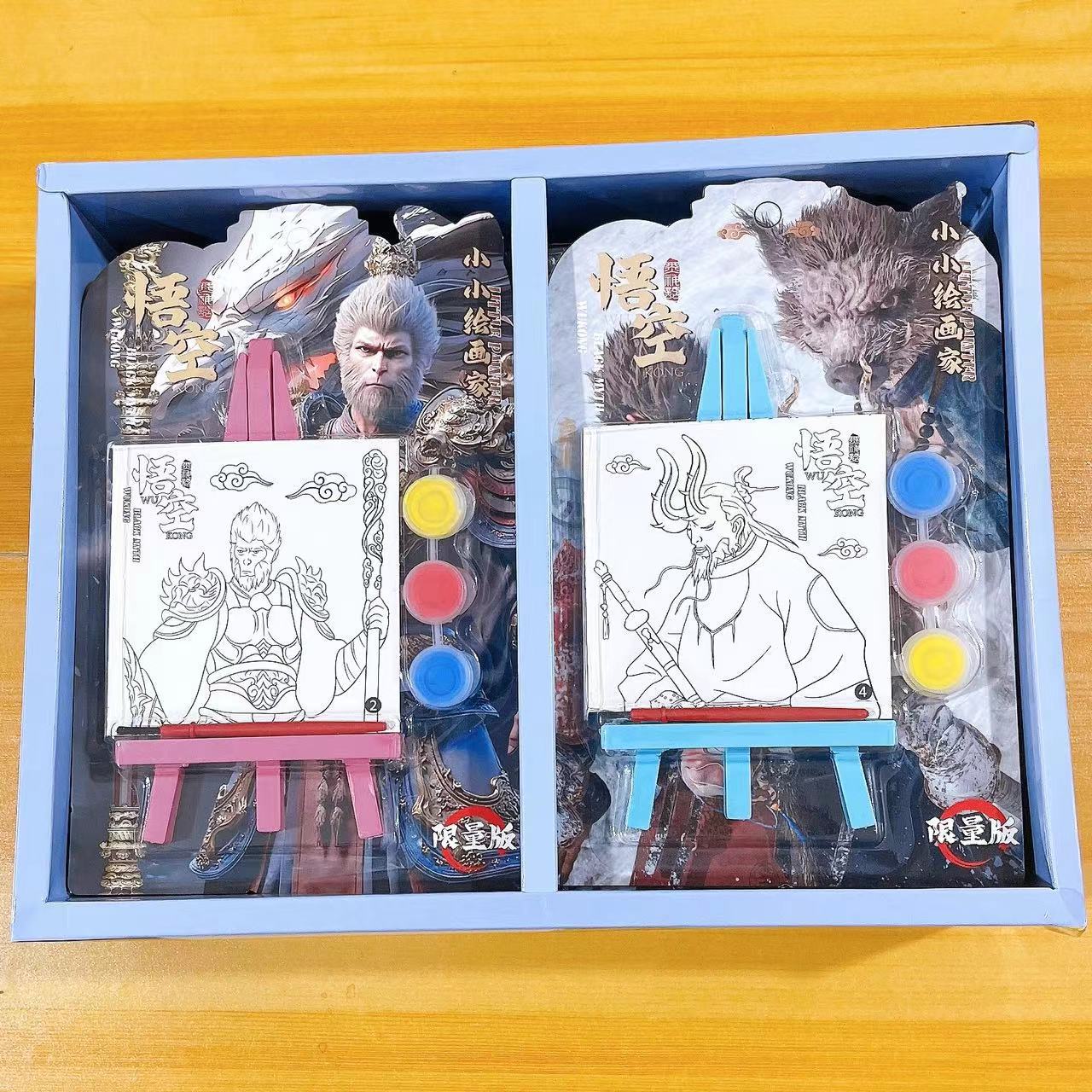 Nuevos dibujos animados pequeños pintores niños diy pintura hecha a mano con soporte mini puzzles de juguetes vendidos calientes
