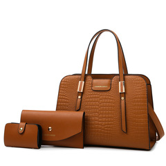 handbags外貿女包2023跨境新款多件套壓紋女包單肩斜跨手提子母包