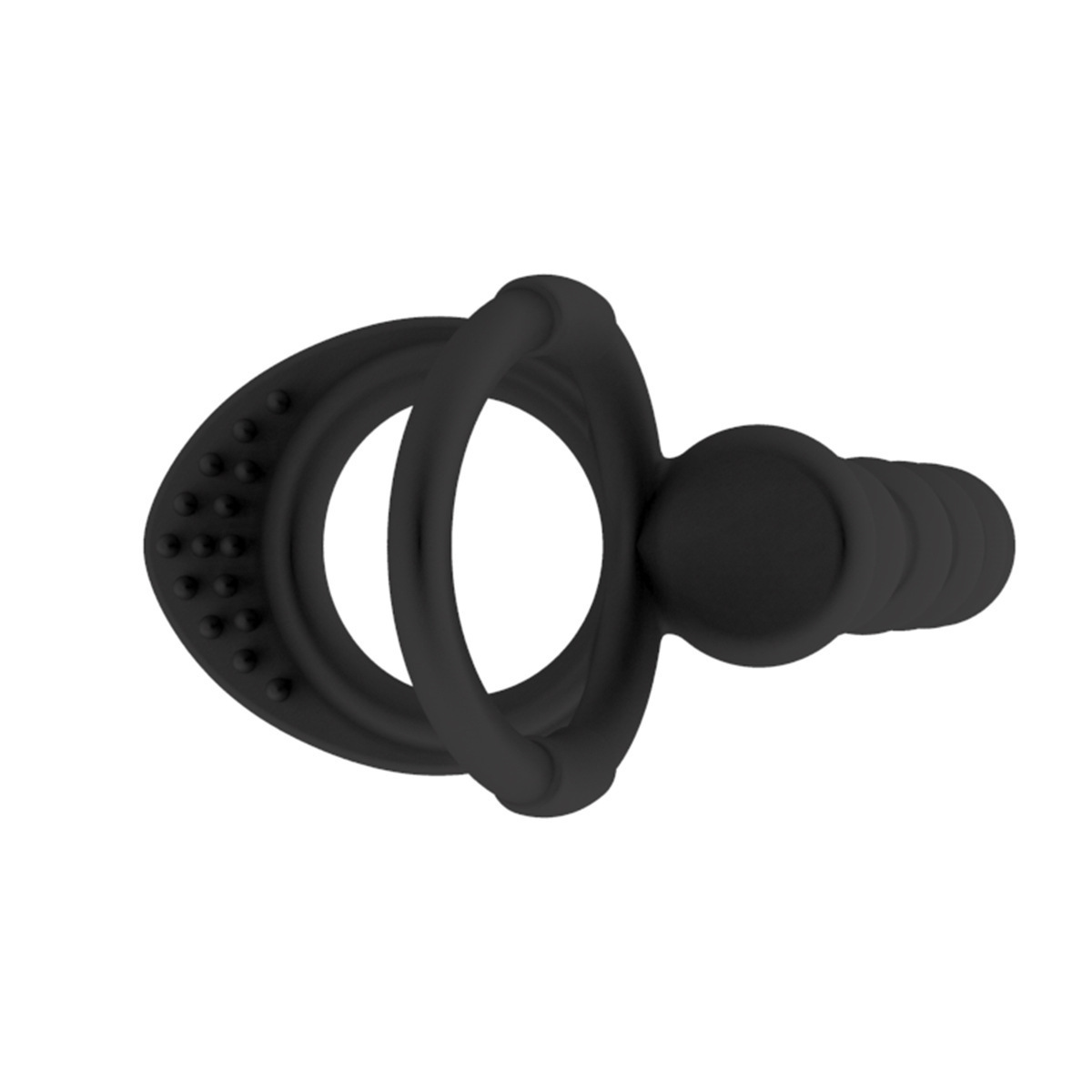 Silicone Anal Beads with Locking Ring, Black Double-Ring Design for Adults — detail image 5