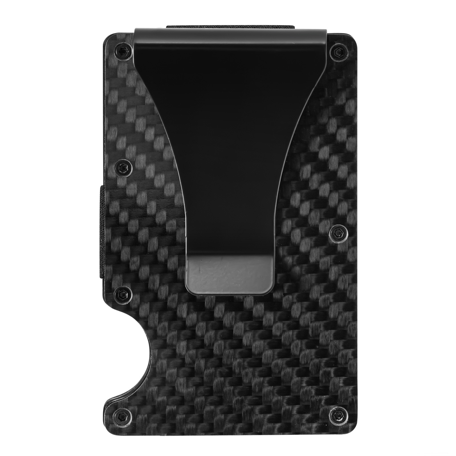 Cartera metálica de fibra de carbono con bloqueo RFID, diseño antirrobo, ideal para tarjetas de crédito o identificación, venta directa de fábrica