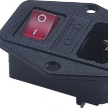 台湾带灯三合一带保险丝双保险插座品字开关插座电脑机箱电源插座