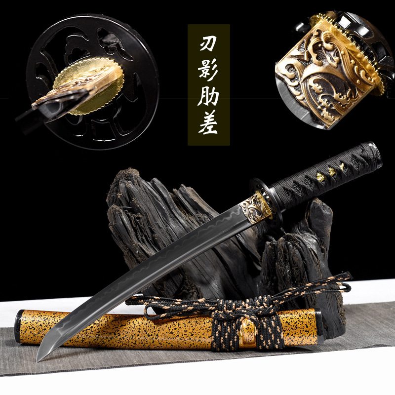 刃影肋差短款十二寸短刀正品锻打t10烧刃新款爆款龙泉刀剑未开刃