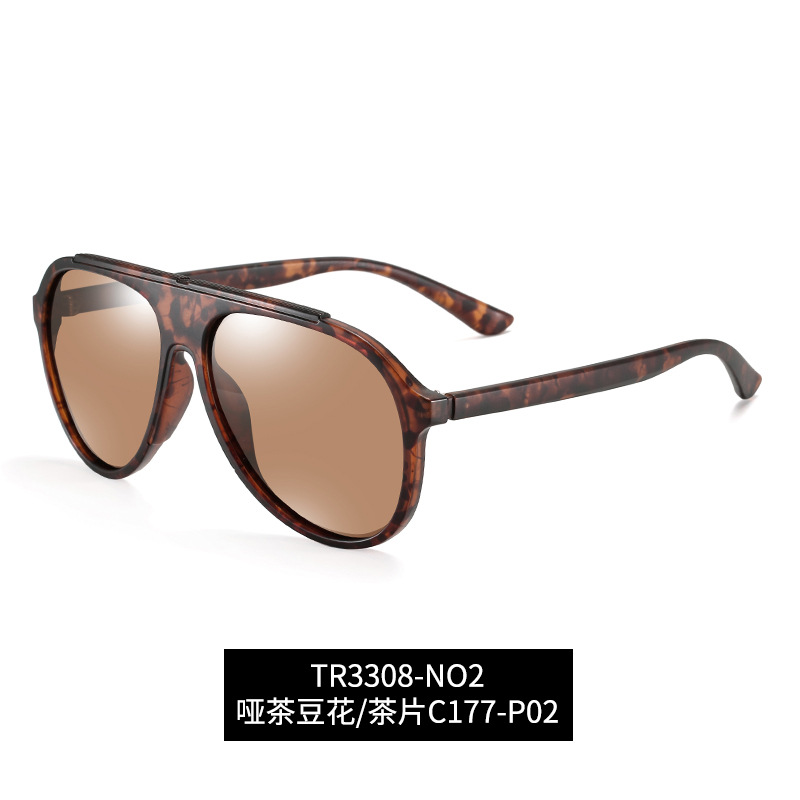 Venta al por mayor nuevo TR de dos colores gafas de sol polarizadas de los hombres al aire libre ciclismo gafas de sol 3308 moda gran marco gafas de sol