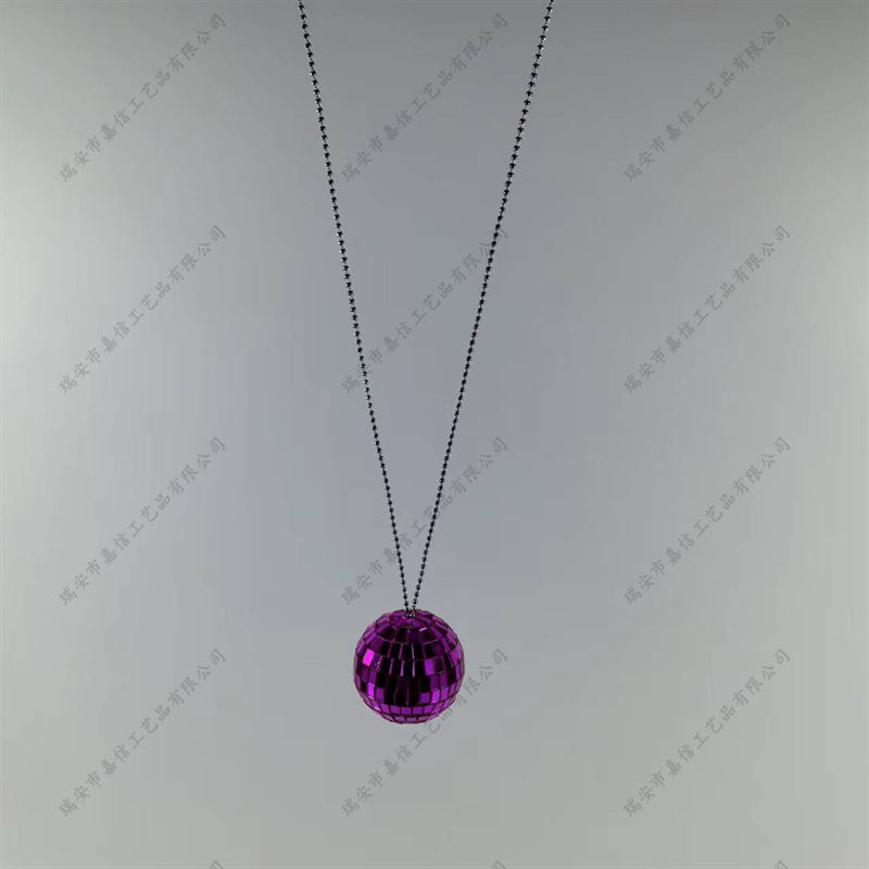 Collar tipo bola de discoteca con efecto láser colorido, decoración colgante para fiestas o Navidad
