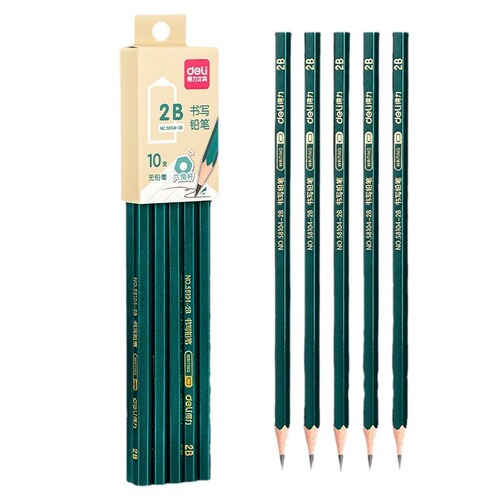 Deli 2B pencil wholesale primary school student exam special answer card HB children's hexagonal pole sketch pencil stationery