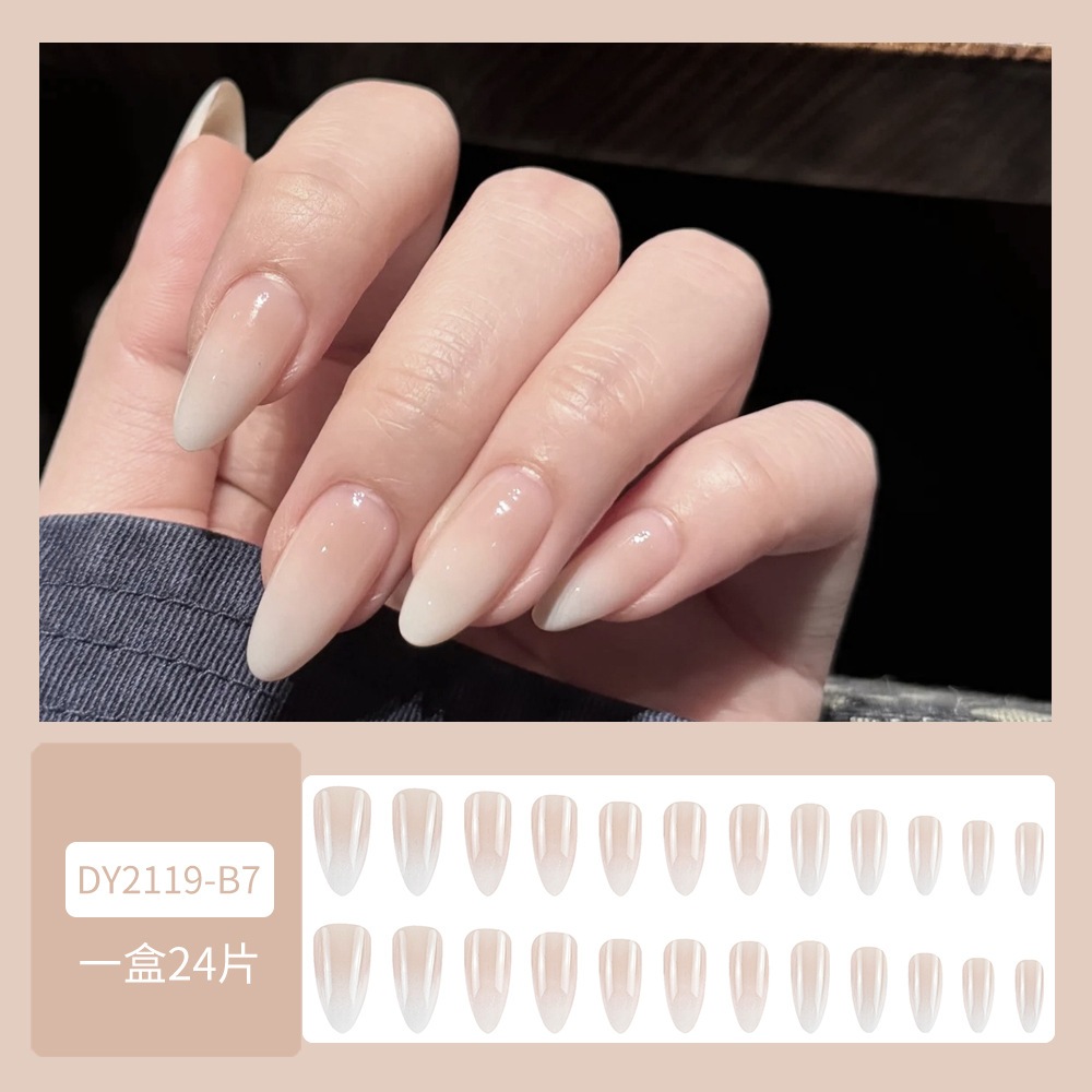 Gradiente rosa blanco suave manicure de alta calidad parche de uñas de hielo puro para sentir una atmósfera dulce para usar uñas image 3