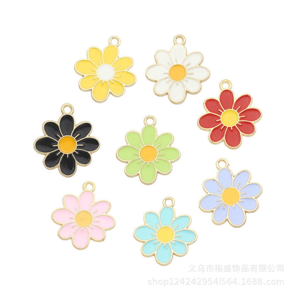 合金滴油配件手工雏菊花朵diy饰品配件发饰首饰饰品钥匙扣挂件