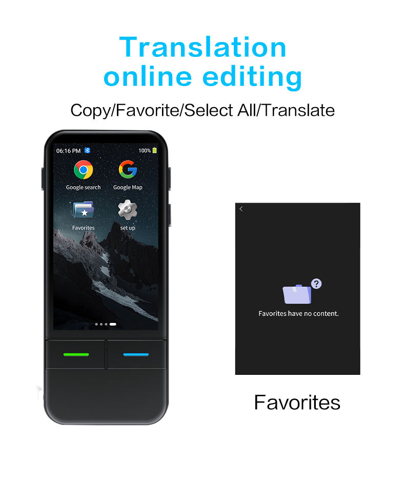 铝合金蓝牙APP智能语音同声传译金灰黑色商务旅游语音翻译机.