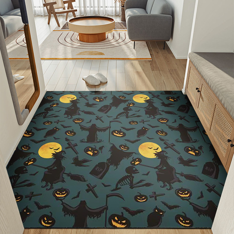 Fábrica transfronteriza alcantarilla cubierta de alcantarilla alfombra de payaso estera de la puerta de Halloween cráneo diseño fantasma cara estera del pie estera del baño
