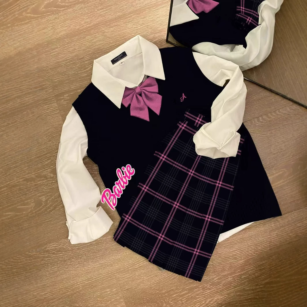 Дранси оригинальная черная розовая Барби jk юбка студенческая юбка колледж плиссированная юбка ветер юбка