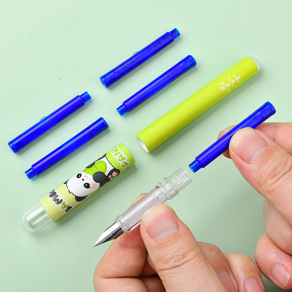Creativo peekaboo panda pluma estilográfica positiva de alto valor de dibujos animados lindo estudiante pluma estilográfica positiva pluma estilográfica borrable