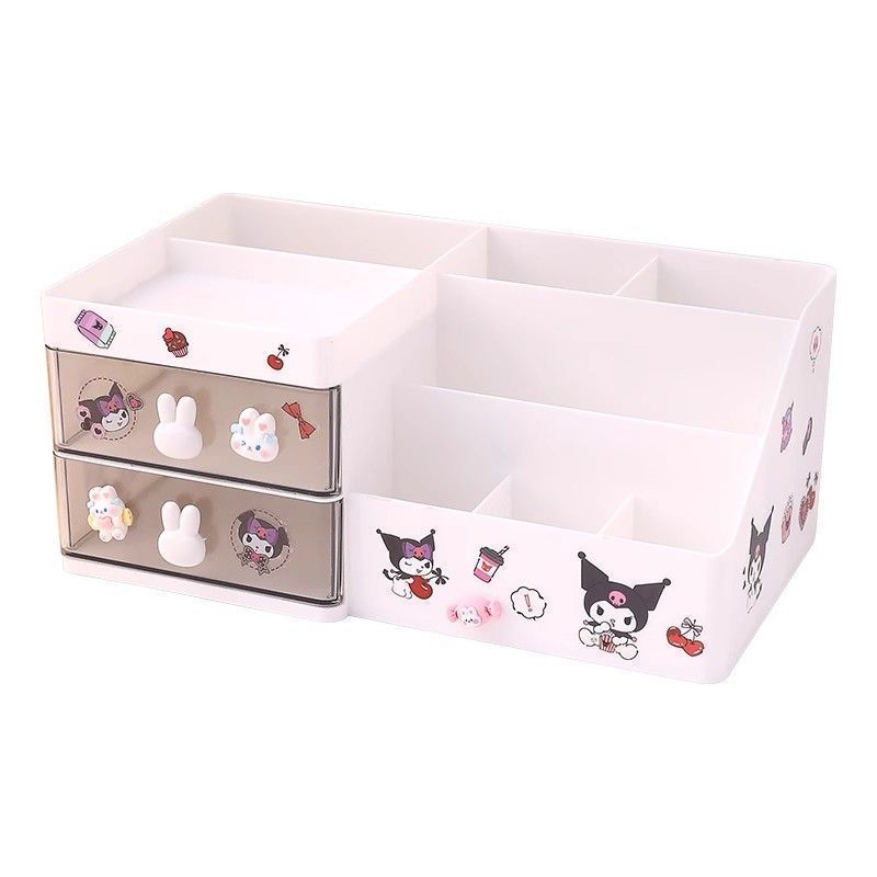 Caja de almacenamiento de escritorio Nuevo tipo conejo cajón de almacenamiento de escritorio caja de acabado de cosméticos de almacenamiento de bolígrafo universal para estudiantes