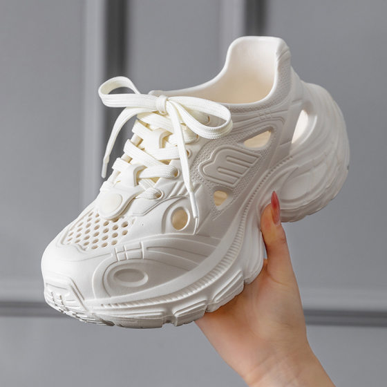 New Tyre Thick-soled Hole Shoes Women's Summer Outer Wear Increased Non-slip Non-smelly Feet Lovers All-match Beach Sandals