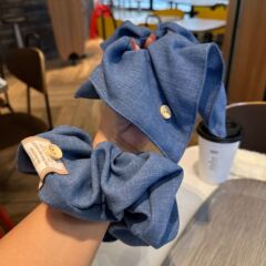 韓国版の大腸の髪輪のデニムの布芸の気質は簡単です。