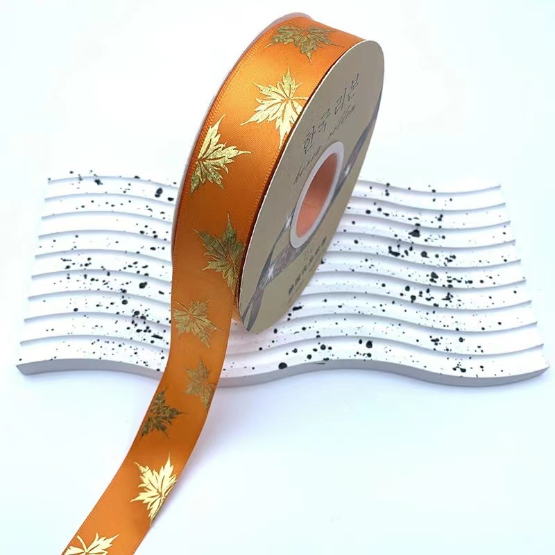 2,5 cm barra bandeja hecha a mano cinta láser hoja de arce Cinta de Oro DIY joyería caja de regalo embalaje nuevo al por mayor