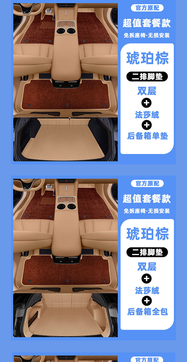 Suitable for Zhijie R7 Floor Mats, Full-Coverage Car Interior Modification Protection Products, Eco-Friendly Leather Yacht-Style Floor Mats