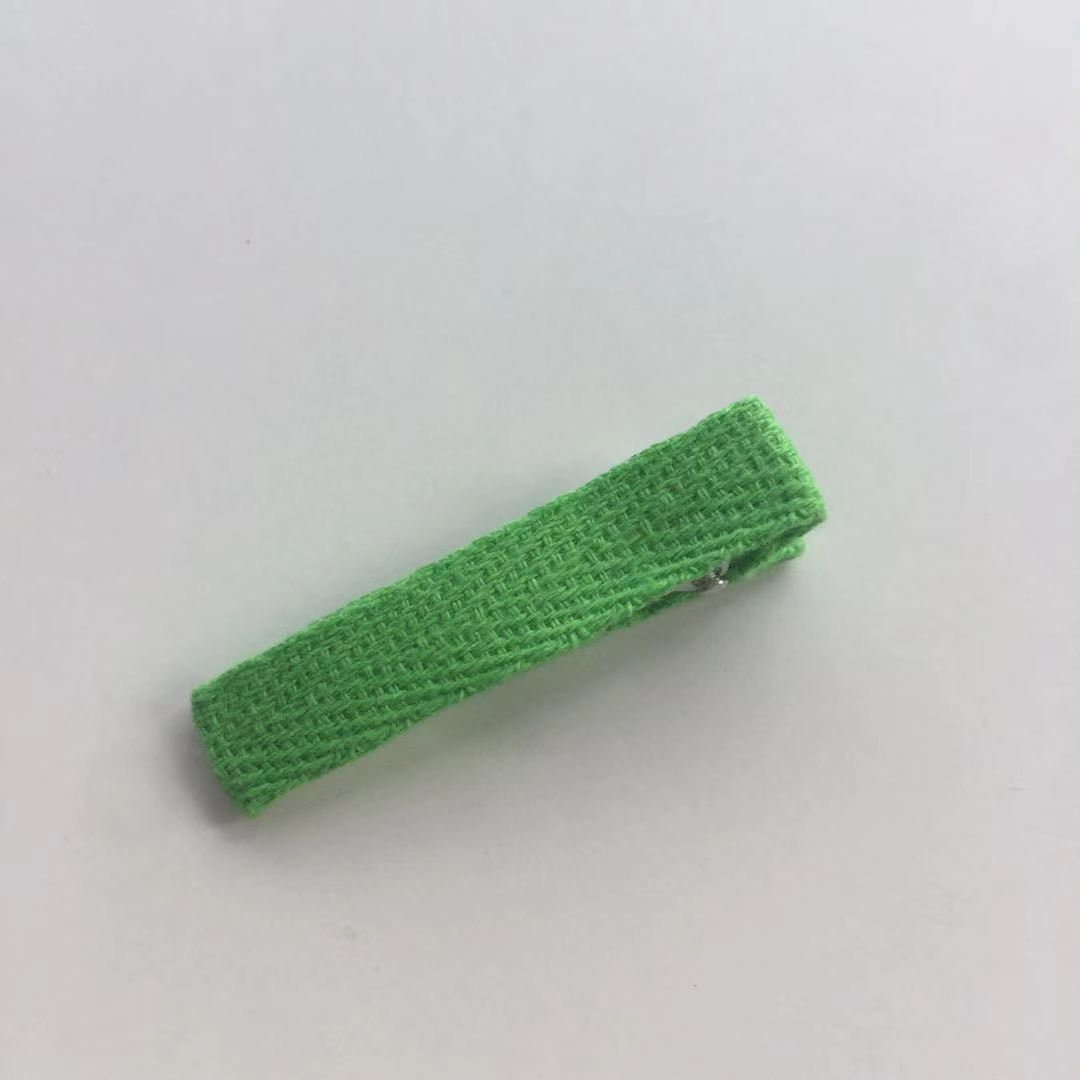 子供のヘアピン工場供給キャンディーカラーのヘリンボーン綿布オールインクルーシブダブルフォークカモノハシクリップ女の子アクセサリー卸売印刷