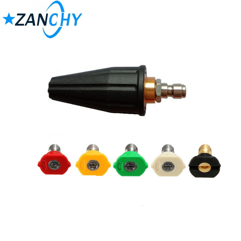 跨境热卖高压洗车水枪1/4快插角度出水莲花涡轮喷头枪泡沫枪套装