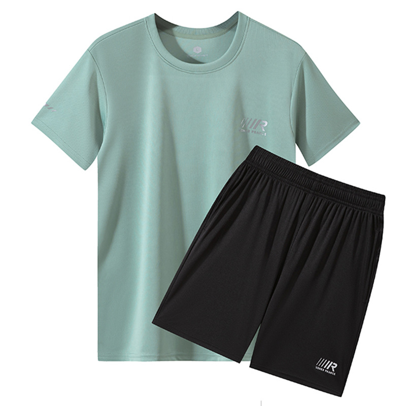 Trajes deportivos casuales de verano, trajes de fitness para hombres, ropa de secado rápido, ropa de entrenamiento de fútbol casual, pantalones cortos de mangas cortas