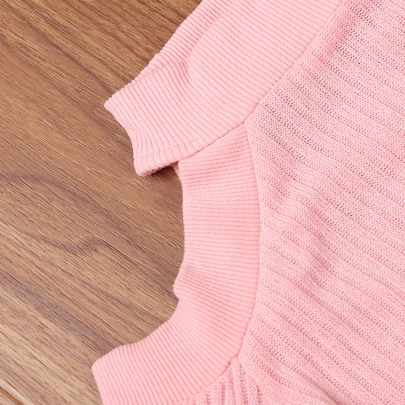 2024 Nuovo set primaverile da ragazza a maniche lunghe lavorato a maglia con gonna in pelle a metà corpo, abbigliamento per bambini_voghion.com