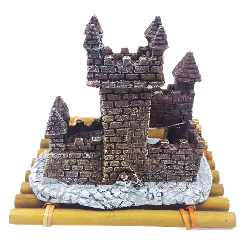 Acuario resina artesanía decoración pecera paisaje decoración simulación resina crawler caja Antiguo Real Castillo