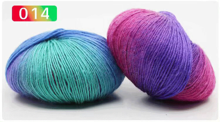 Sección teñido Arco Iris hilo de lana pura color degradado música puntaje medio grueso palo aguja gancho chal sombrero bufanda lana