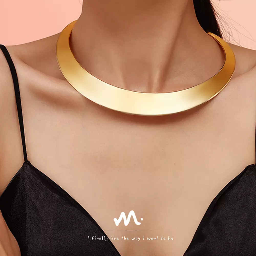 欧美风跨境街头朋克网红项圈不锈钢潮流夸张开口项饰现货批发饰品