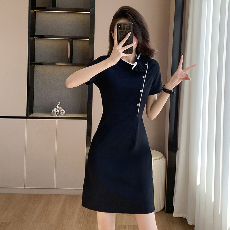 职业西装连衣裙女2024夏季新款前台正装服务员美容师工作服工装裙