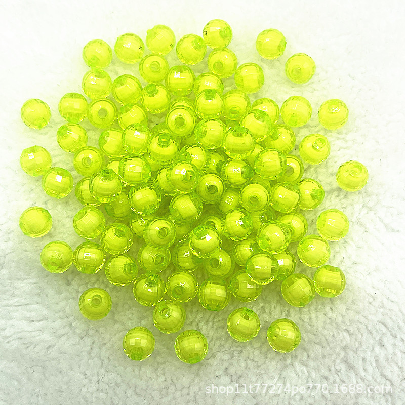 50 pcs/paquete 8mm material de cuentas de bricolaje hecho a mano para niños 96 lados superficie de corte acrílico cuentas de tierra cuentas sueltas