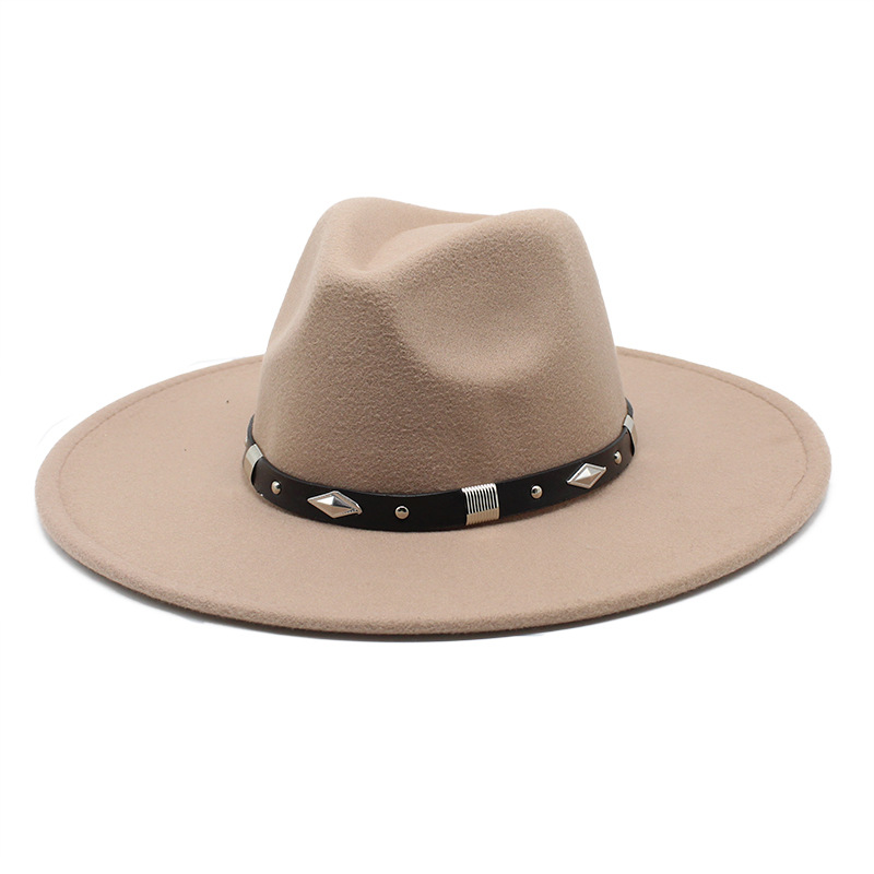 Unisex Vintage Style Solid Color Flat Eaves Fedora Hat display picture 5