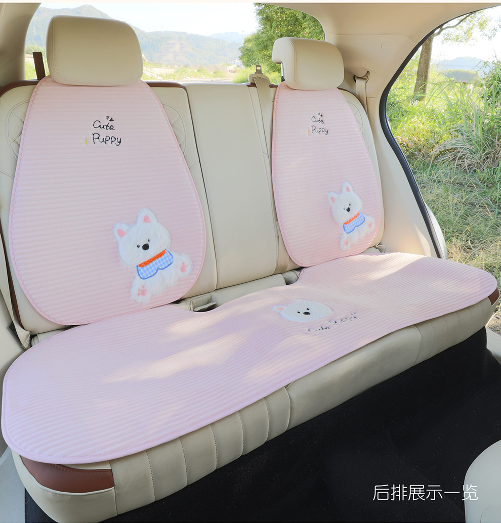 New Car Seat Cushion Winter Plush Cute Car Seat Cushion Advanced Warm Thickened Cartoon Car Seat Cover