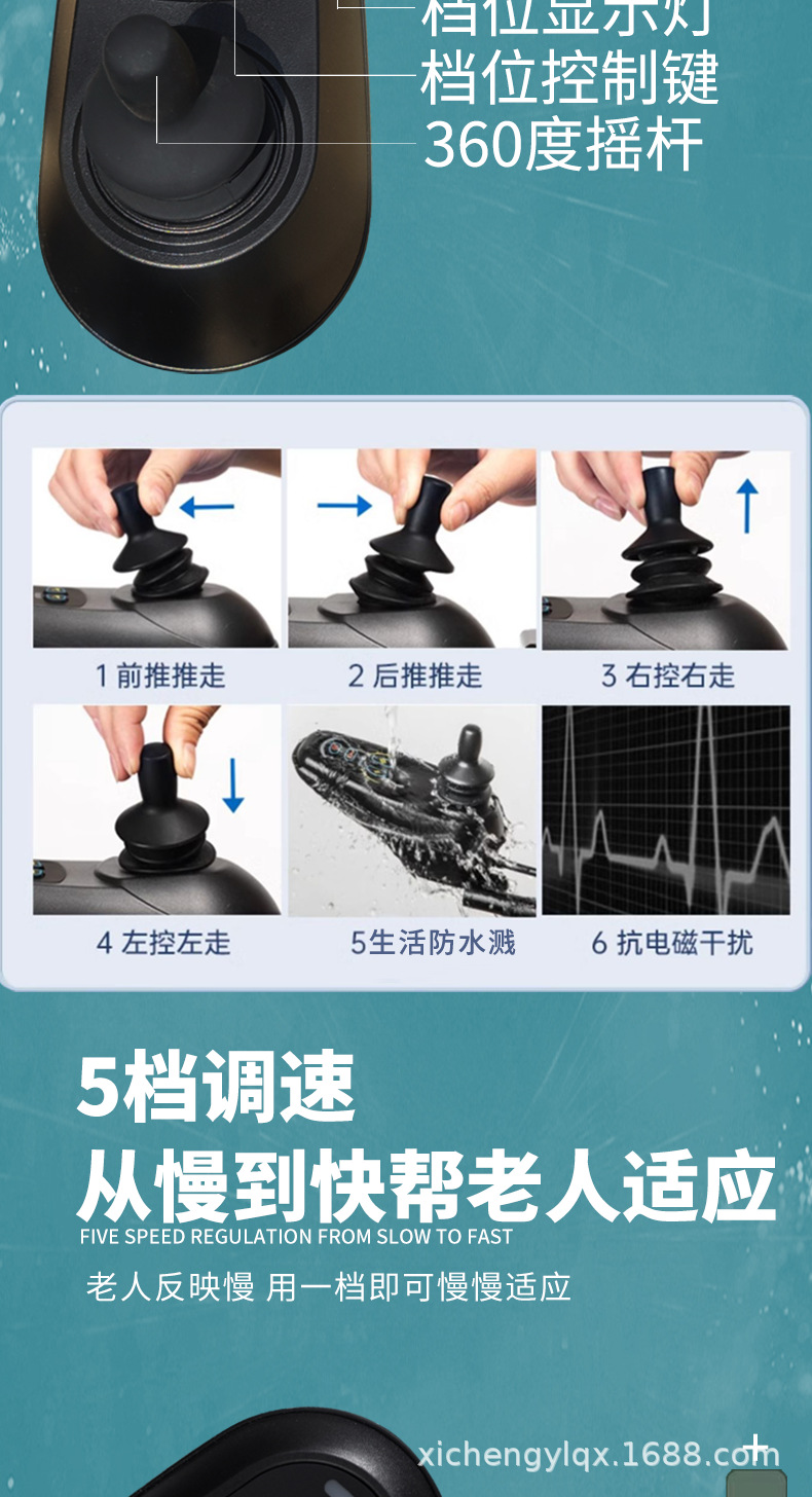 Electric Wheelchair 700W Foldable Portable Smart Large-Wheel Dual-Use Four-Wheel Mobility Scooter for Elderly and Disabled