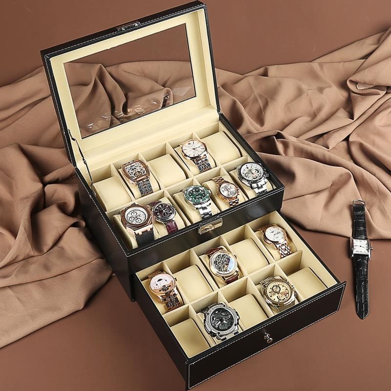 Y9I High-End Large-Capacity Double-Layer Watch Box Jewelry Display Box Hand Jewelry Watch Storage Box Bracelet Box with Lid