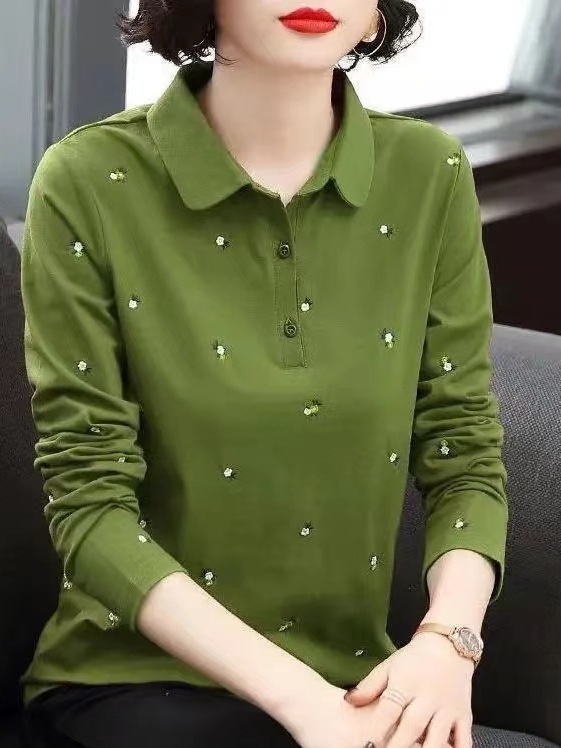 衫长袖恤女宽松大码妈妈装春季2025新款体恤显瘦上衣打底衫|undefined
