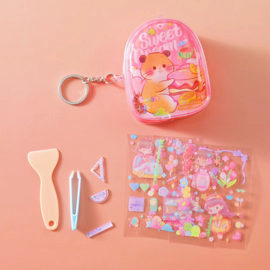 Caricatura infantil encantador regalo de la palma de la niña de PVC corazón bolsa de almacenamiento pegatinas bolsas de cambio mini bolsa