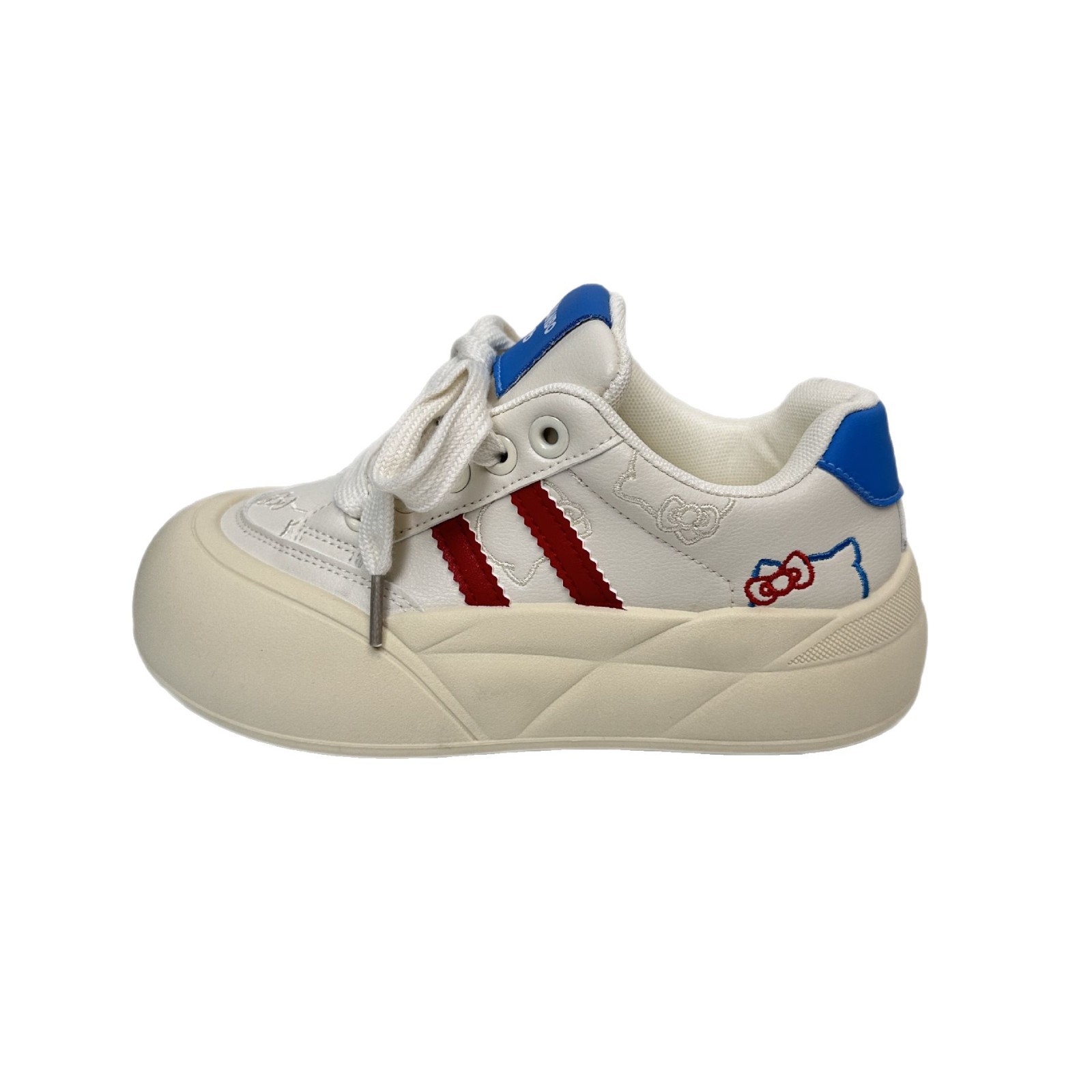 Zapatillas de tabla de pan de suela gruesa de onda lejana para mujer, retro, nicho, tendencia, todo fósforo, feo, lindo, cabeza grande, zapatos blancos, cabello