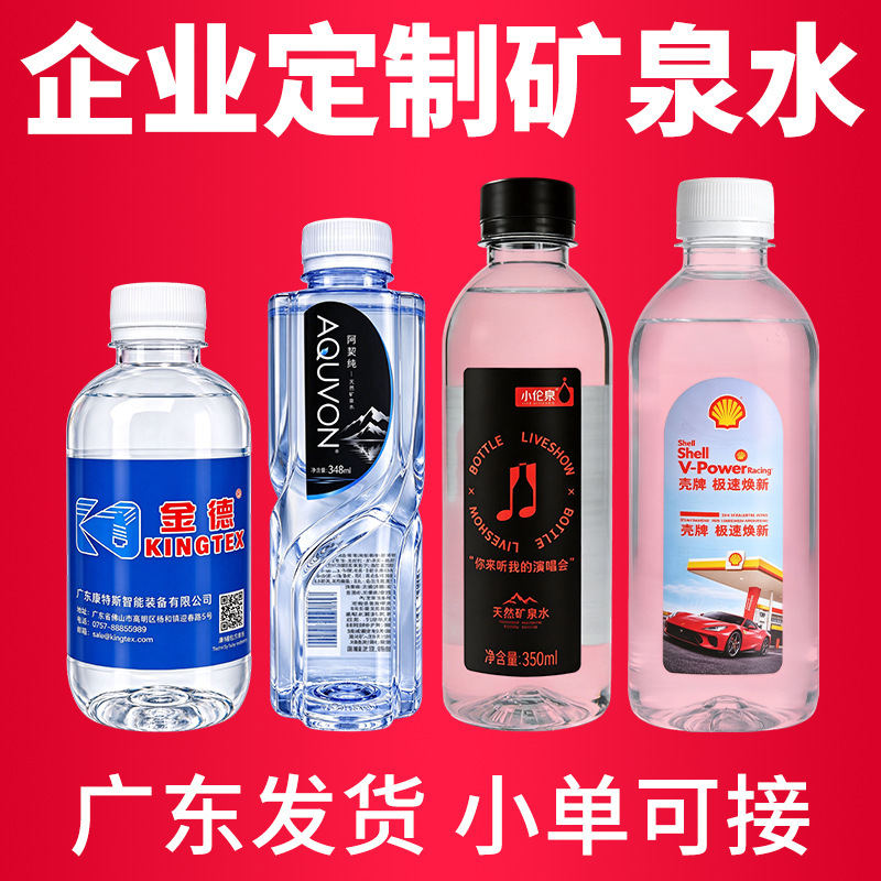 Mineral Water Customized in Small Bottles, Whole Box with Logo, for Weddings, Corporate Meetings, Events, Business Receptions, High-End Customized Water