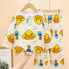 新しい子供の綿のパジャマ春と秋の薄い女の子の長袖のスーツの男の子の赤ちゃんの家庭服の代理