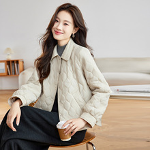 短款小香风棉服女2025秋冬新款韩版显瘦时尚轻薄棉衣菱格夹棉外套
