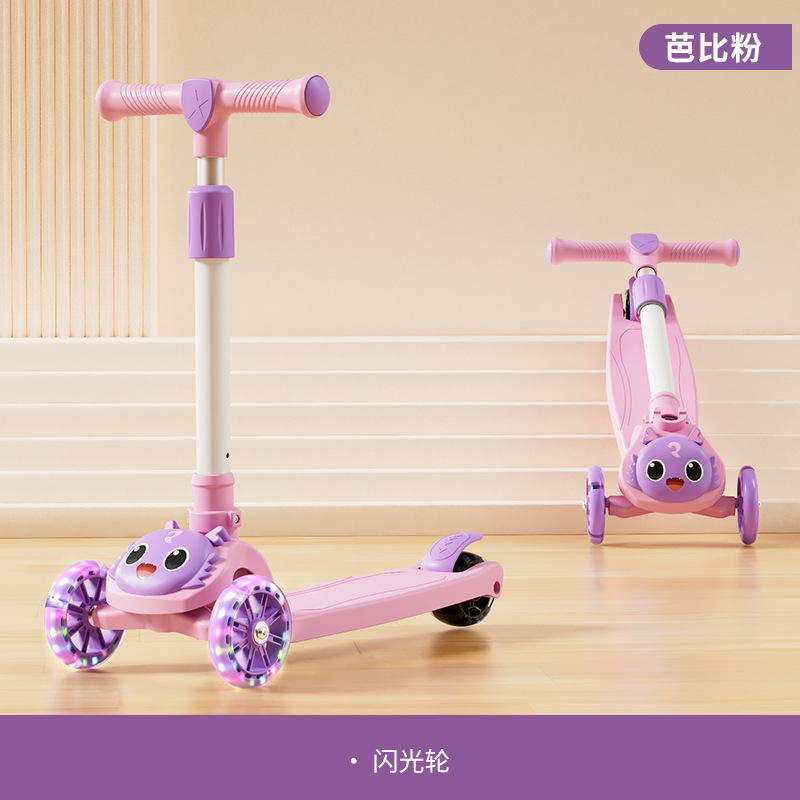 Scooter Plegable Infantil 3 en 1 con Asiento y Base Ensanchada de Plástico image 18