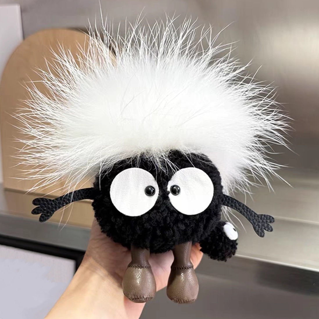 Cute lana bola de carbón coche llavero colgante red en elfadas bolsas de peluche bolsas colgantes regalo