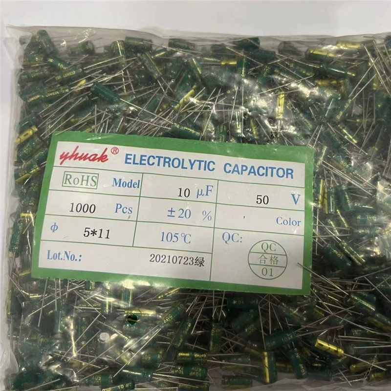 Оригинальный конденсатор электролитический алюминиевый подключаемый прямой -питание 50V10UF 5*11 плоский -вставной полный диапазон конденсаторов с высоким частотой низким сопротивлением