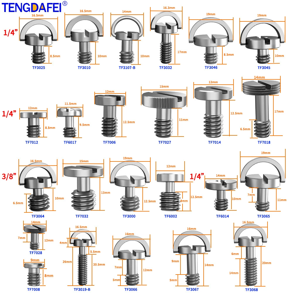 Оптовый 1/4 дюйма Винт камеры из нержавеющей стали с фиксированной ручкой 3/8 быстросъемная пластина камеры Винт PTZ в наличии