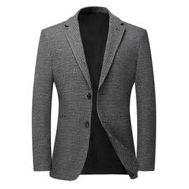 专柜男士羊毛西服2025新款商务休闲中年男装外套免烫抗皱男式单西