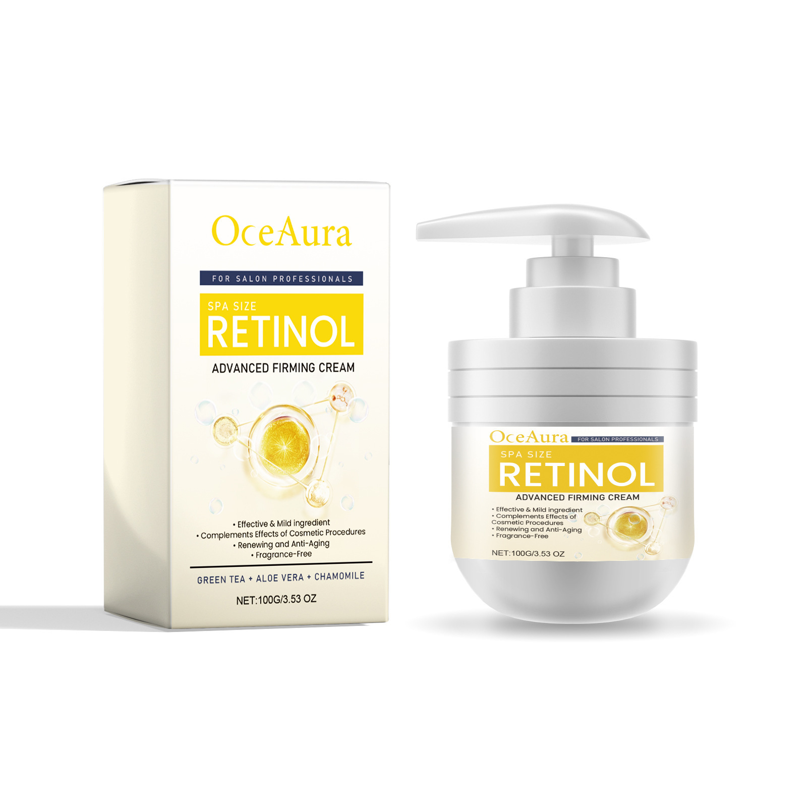 OceanAura Retinol Cream Moisturizes, Nourishes, Brightens, Brightens the Skin. Smooth and Anti Wrinkle Body Lotion_voghion.com
