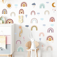 Rainbow Weather Amazon Stickers Children's Room Bedroom Decoration Stickers Background Wall Clouds Weather Self-Adhesive Wall Stickers