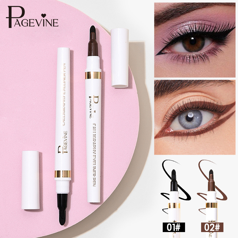 Maquillaje transfronterizo PAGE VINE, color, delineador de ojos impermeable y fácil de colorear, sin maquillaje, delineador de ojos líquido de larga duración, belleza