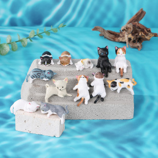 Japanese new style personalized PVC edge cat fish tank landscaping decoration micro landscape beach accessories gardening ornaments wholesale