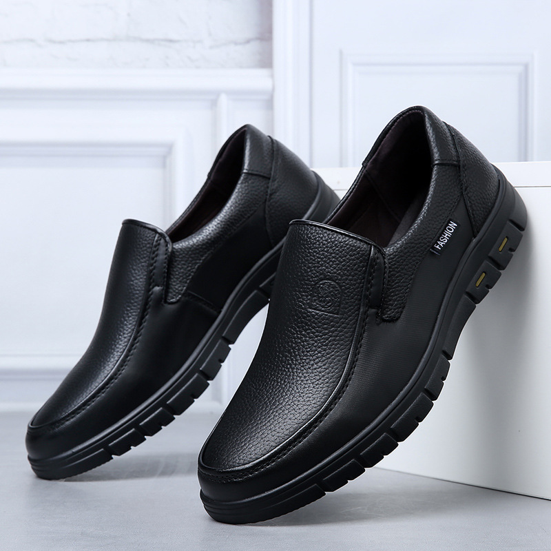 Leather Shoes Men's Leather Summer Breathable Business Casual Men's Slip-on Soft Bottom Non-slip Leather Sandals for Middle-aged and Elderly Dads Leather Shoes Men's Leather Summer Breathable Business Casual Men's Slip-on Soft Bottom Non-slip Leather Sandals for Middle-aged and Elderly Dads