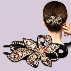 女性の後頭部用のプラスチック製人気ヘアクリップ、高級ダックビルクリップ、新しいスタイルのヘアクリップ、固定ヘアクリップ、花柄ヘアツイスター